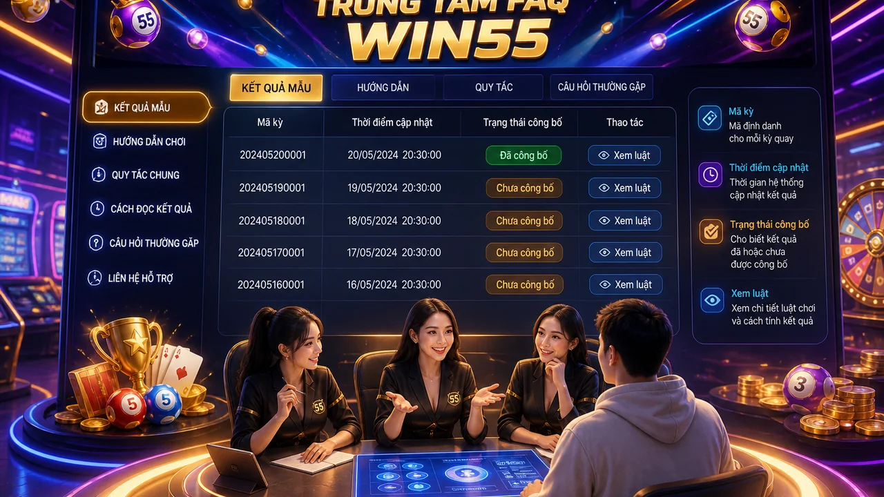 Giải đáp lượt chơi đầu tiên: FAQ win55 cho người mới thường hỏi gì